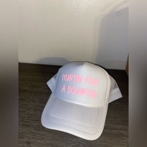 White and Pink Trucker Hat